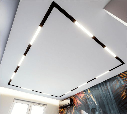 Натяжные потолки с трековым освещением